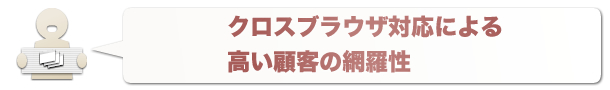 クロスブラウザ対応による高い顧客の網羅性