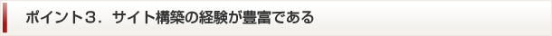 ポイント３．構築の経験が豊富であるホームページ制作会社