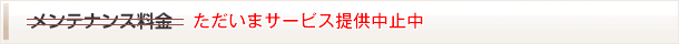  メンテナンス料金